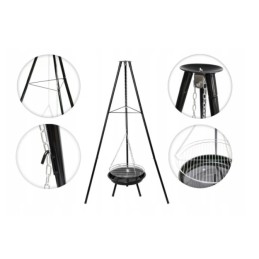 Sodo kepsninė, pakabinamas trikojis, laužavietė laužui