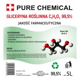 Farmacinis augalinis glicerinas 99,5% grynumo 5l ~ 6,25kg