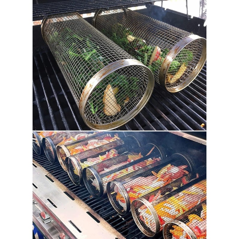 ️ Krepšelis daržovėms, mėsai, bulvytėms, žuviai kepti, kepimui ant grotelių, grilio grotelės, 3 vnt.