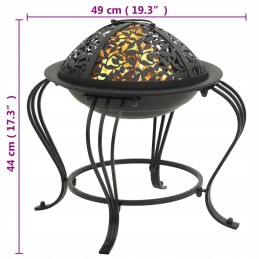 Židinys su pokeriu, 49 cm, plieninis