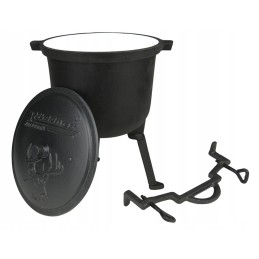 Ketaus katilas, emaliuotas, medžioklinis puodas, grilis, 5l, nemokamas ugnies paleidiklis, MK102