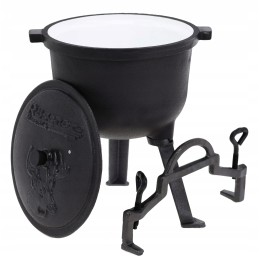 Ketaus katilas, emaliuotas, medžioklinis puodas, grilis, 5l, nemokamas ugnies paleidiklis, MK102