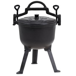 Ketaus katilas, emaliuotas, medžioklinis puodas, grilis, 5l, nemokamas ugnies paleidiklis, MK102