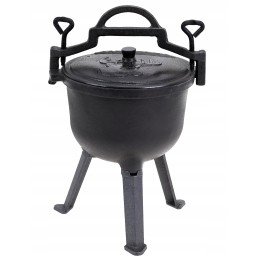 Ketaus katilas, emaliuotas, medžioklinis puodas, grilis, 5l, nemokamas ugnies paleidiklis, MK102