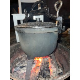 Ketaus katilas, emaliuotas, medžioklinis puodas, grilis, 5l, nemokamas ugnies paleidiklis, MK102