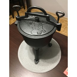 Ketaus katilas, emaliuotas, medžioklinis puodas, grilis, 5l, nemokamas ugnies paleidiklis, MK102