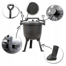 Ketaus medžioklinis virdulys, 4 litrai