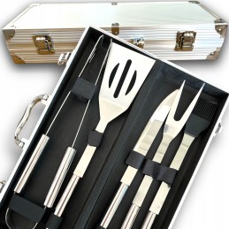 Aukščiausios kokybės priedai BBQ grilio įrankiai lagaminas tėvo dienai