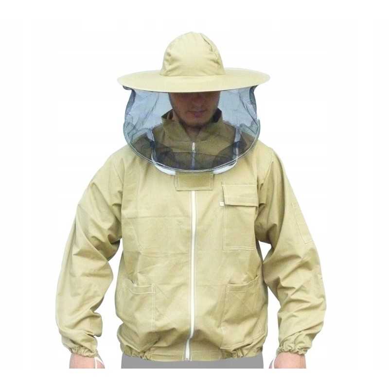 Bitininkystės megztinis su kepure ir užtrauktuku, L dydis