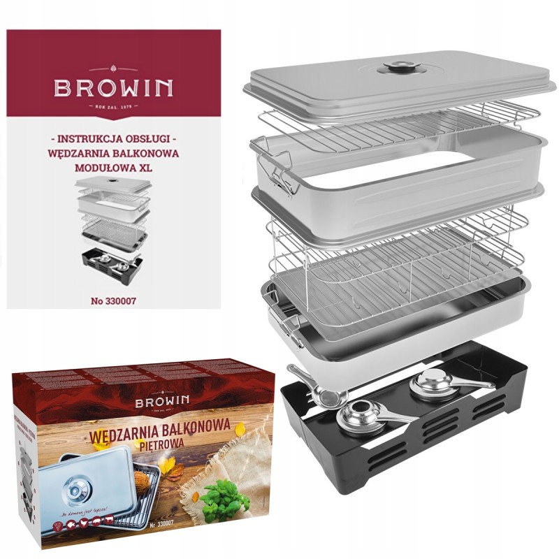 XL balkono rūkykla žuviai, sūriui, kumpiui ir vynui