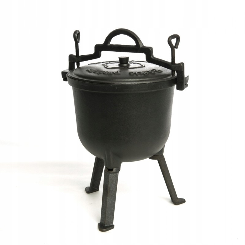 Puodas skrudintam medžiokliniam virduliui, ketaus, 8 litrai