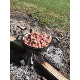 Puodas skrudintam medžiokliniam virduliui, ketaus, 8 litrai