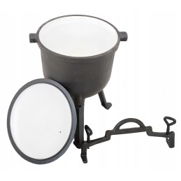 Emaliuotas ketaus katilas, 8 litrų, virš ugnies