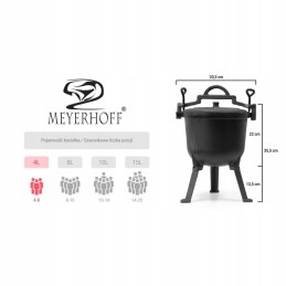 Emaliuotas ketaus puodas troškiniams, keptai mėsai, 8 litrai