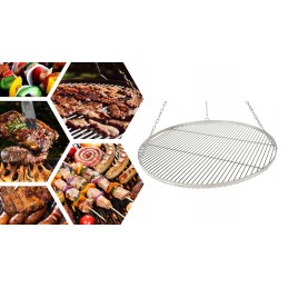 Nerūdijančio plieno grotelės 80 cm, apvalios, pakabinamos inox xxxl, 2 x sutvirtinimai