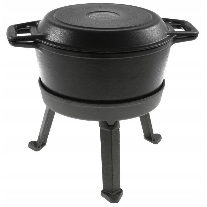 8l medžioklinis katilas, emaliuotas puodas, grilio keptuvė židinio griliui