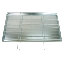 Grotelės griliui statyti 100x60 - skersmuo 4mm - chromuotos su pakura / pelenų keptuvė