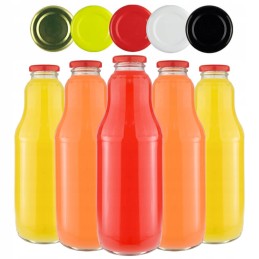 60 x vaisiais dekoruotas butelis 1000ml + dangtelio skersmuo 43