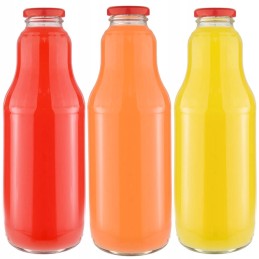 60 x vaisiais dekoruotas butelis 1000ml + dangtelio skersmuo 43