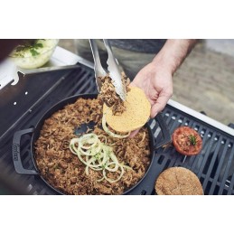 Ketaus keptuvė su perjungimo tinklelio galais