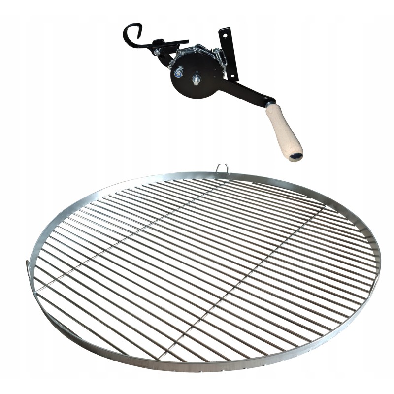 Nerūdijančio plieno grotelės, skersmuo 60 cm, plius ritė