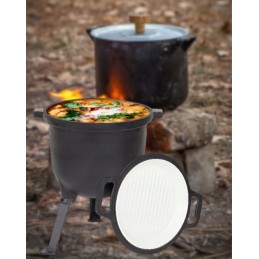 Medžioklinis virdulys 8l, ketaus, emaliuotas puodas židiniui mk404 nemokamai