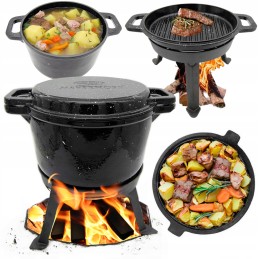 Ketaus katilas, emaliuotas, marmurinis - 3in1, 8 l