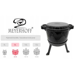 Ketaus katilas, emaliuotas, marmurinis - 3in1, 8 l