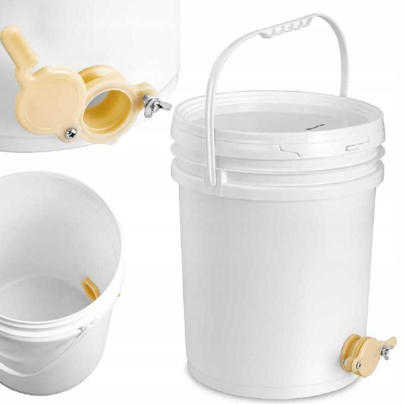 Plastikinis medaus skaidrintuvas su vožtuvu, 20 l