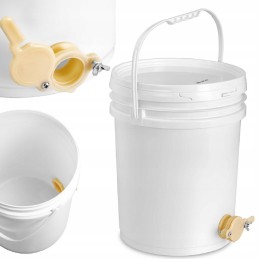 plastikinis medaus skaidrintuvas su vožtuvu, 20 l