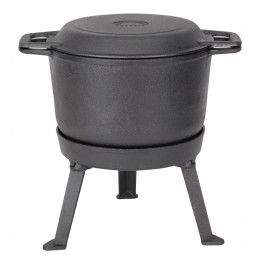 Emaliuotas ketaus puodas 3in1, stovas, keptuvė, 10 l