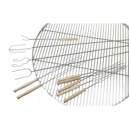 Nerūdijančio plieno grotelės 80 cm, apvalios, trikojo grotelės, pakabinamos inox