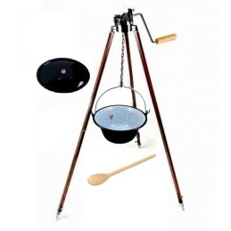 Originalus vengriškas emaliuotas katilas 8l + stovas 180cm + dangtelis