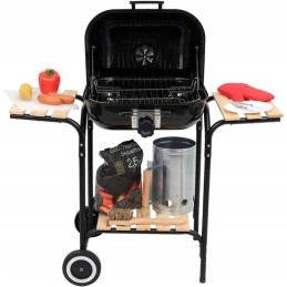 Anglies grilis su dangteliu ir reguliuojamomis grotelėmis