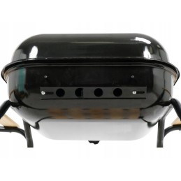 Anglies grilis su dangteliu ir reguliuojamomis grotelėmis