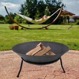 Sodo židinys anglims, malkoms, ketaus grilis, 60 cm, juodas