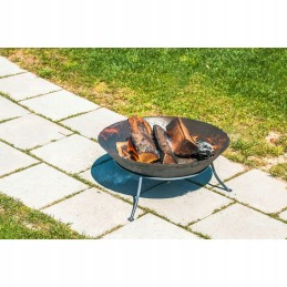 Sodo židinys anglims, malkoms, ketaus grilis, 60 cm, juodas