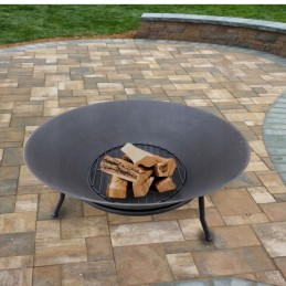 Sodo židinys anglims, malkoms, ketaus grilis, 60 cm, juodas