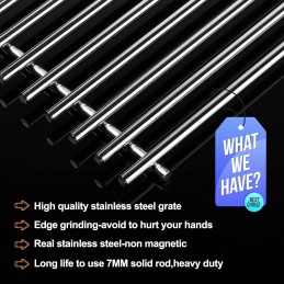 Nerūdijančio plieno grotelės 49 5 cm 2 vnt