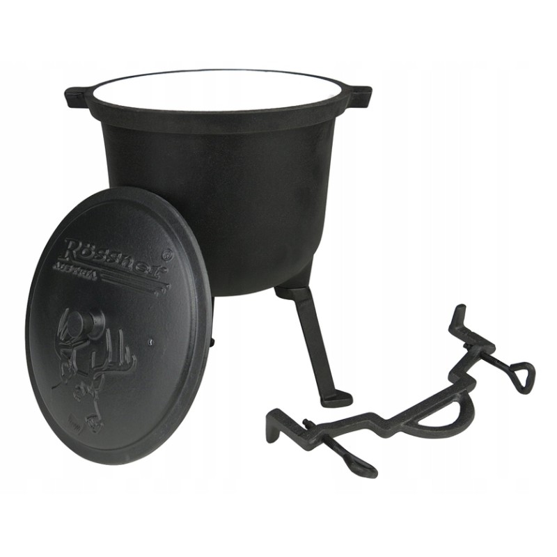 Medžioklinis virdulys 8l, ketaus, emaliuotas puodas židiniui mk404 nemokamai