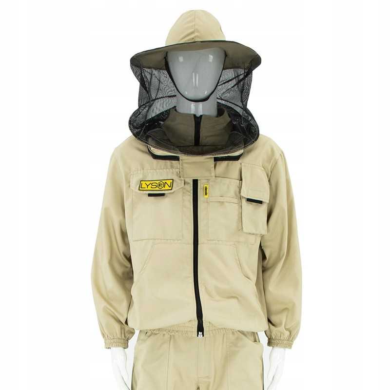 Bitininkystės megztinis su kepure su tinkleliu aplink