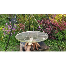 Nerūdijančio plieno grotelės 80 cm, apvalios, trikojo grotelių, laužavietės, aukštos kokybės