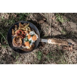 Medinė petromax kaltinių keptuvių rankena