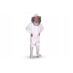 Baltas bitininkystės kostiumas su kepure, 146 cm