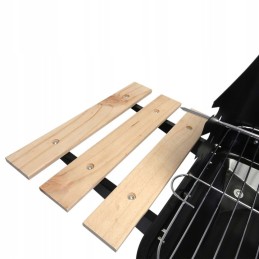 Sodo kepsninė su anglimis, 2 grotelės, 3 lentynos, ratukai