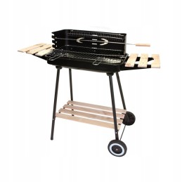 Sodo kepsninė su anglimis, 2 grotelės, 3 lentynos, ratukai