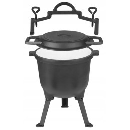 2in1 emaliuotas medžioklinis katilas su grilio dangteliu 8l kepsniams nemokamai