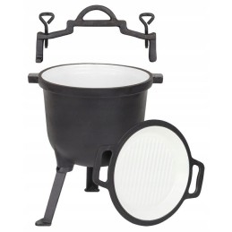 2in1 medžioklinis virdulys, emaliuotas puodas su grilio dangteliu, 8l mk204 nemokamai