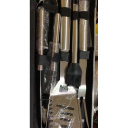 Metaliniai kepsninės indai tvirtame lagamine - 5 dideli bbq elementai