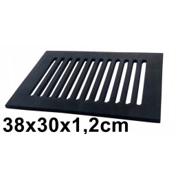 Plazminiu būdu pjaustytos karščiui atsparios plieninės grotelės, matmenys 38x30 cm, storis 12 mm.